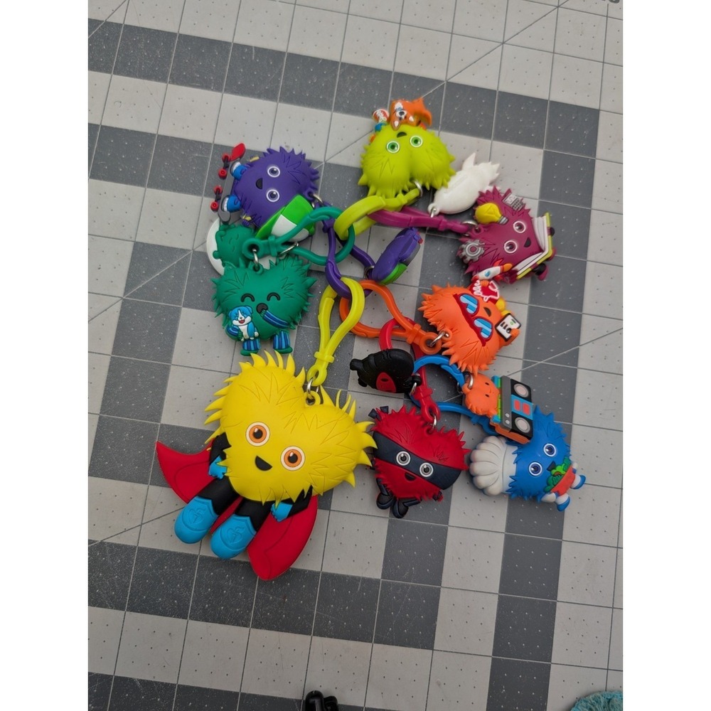 Kids Heart Challenge Character Keychain Charms Clip On lot